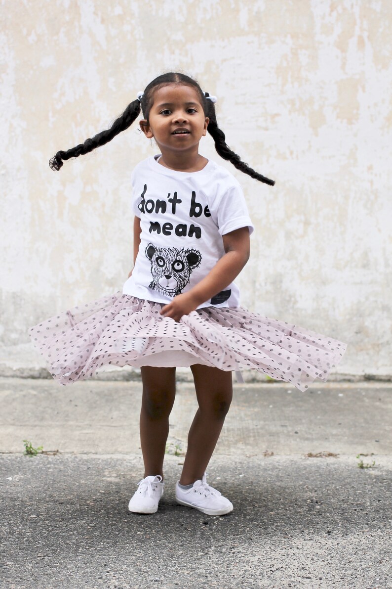 Bella Simone Don't Be Mean Kids White Graphic-Print T-Shirt, Little Boys, Little Girls Anti Bullying, Kindness, Teach Kids image 1