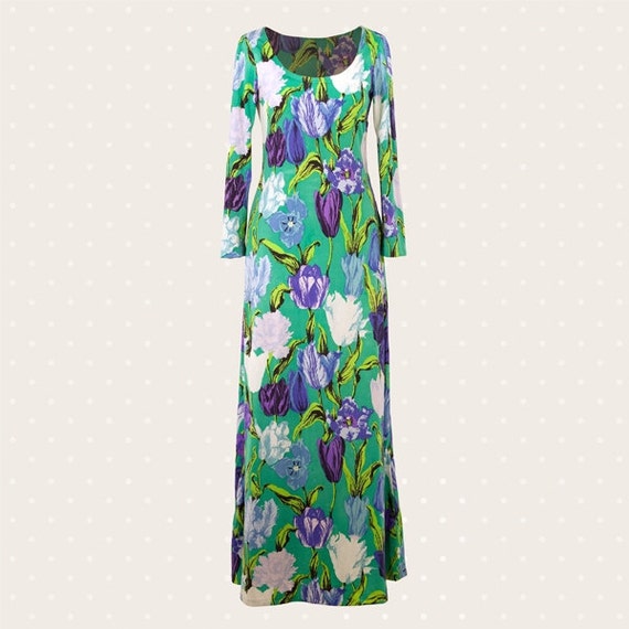 80s long flower dress