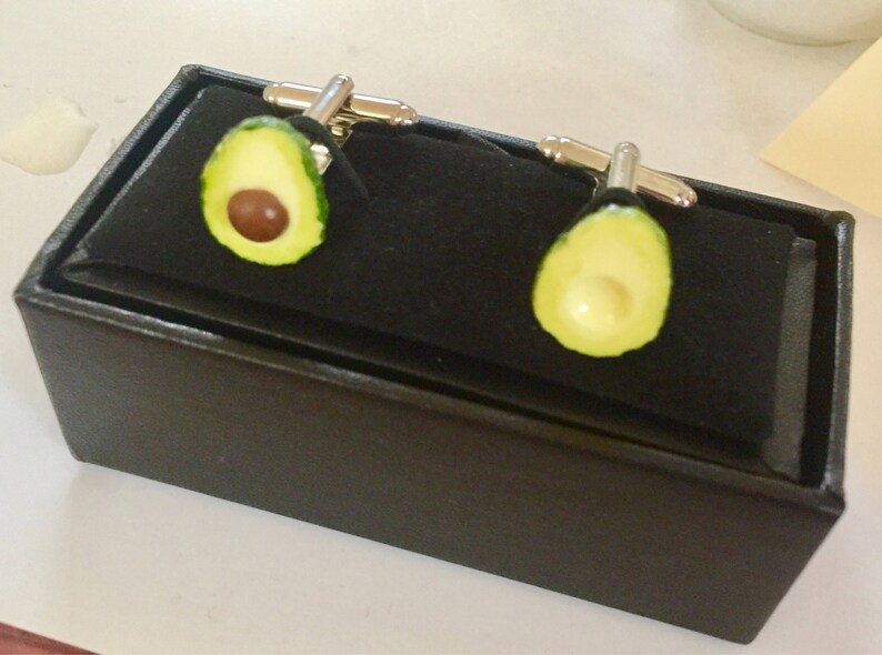 Avocado cuff links vegan cufflink grooms wear cuff links Avocado Unisex Cufflinks Wedding food jewellery food jewelry