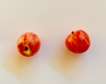 Apple studs : Gala red apples - Apple earrings - stud earrings - apple drop earrings - Teachers Gift - Christmas - teacher gift