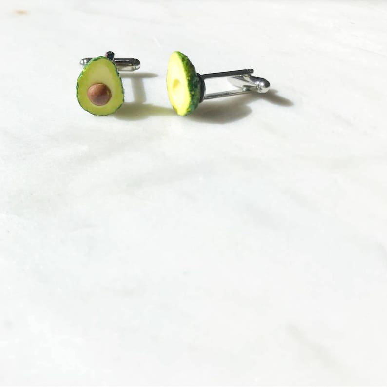 Avocado cuff links vegan cufflink grooms wear cuff links Avocado Unisex Cufflinks Wedding food jewellery food jewelry