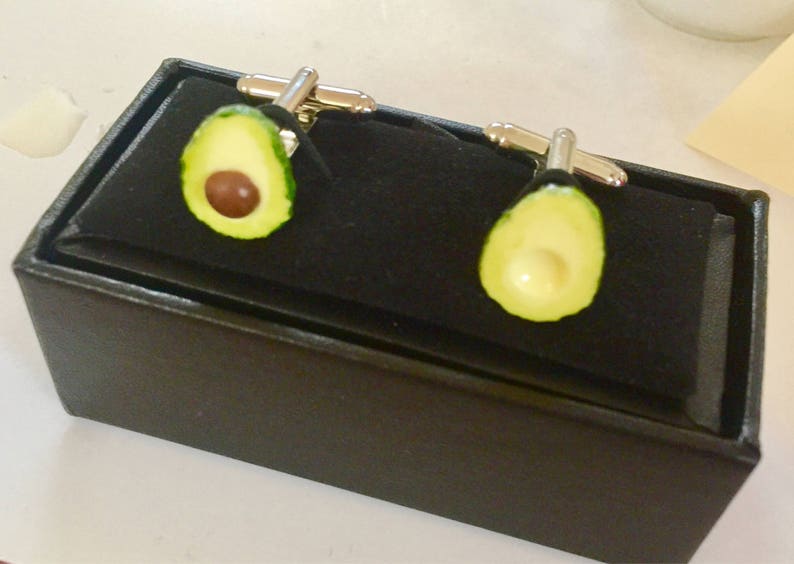 Avocado cuff links vegan cufflink grooms wear cuff links Avocado Unisex Cufflinks Wedding food jewellery food jewelry