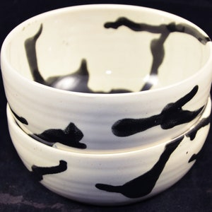 set of 2 - ink blot rice bowls
