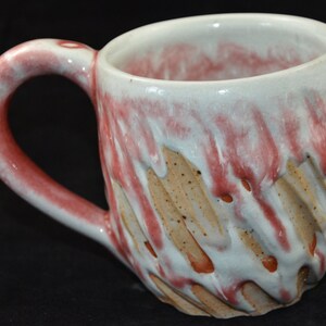 Carved Red white and Tan Mug
