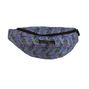 Bolso hecho a mano / Bolso de cinturón / Bolso de cadera / Fannypack / Estampado geométrico Lilac Estate con detalle de brillo Campagne