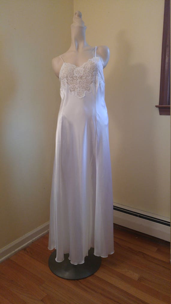 Exquisite Satin and Lace Long Lace-up Nightgown by Jane | Etsy