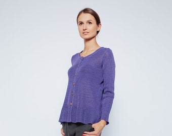 Elegant Open Front Cardigan | Handmade from 100 % Linen | Multiple Colors Available