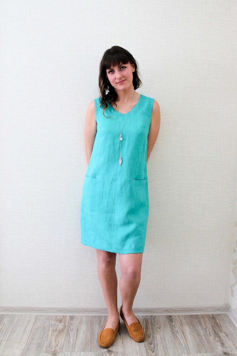 Minimalist Linen Dress Casual Dress Straight Dress Petit - Etsy Australia