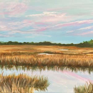 Print of Shellman Bluff, Georgia Marsh, Low Country, Coastal Art, Landscape, Seascape, Giclée Print of Original Painting, Wall Art, Fine Art