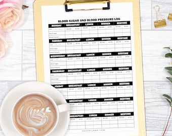 Blood sugar and Blood pressure log for diabetics and others