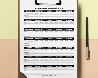 Blutzucker und Diabetes Tracking Journal zum selbst ausdrucken