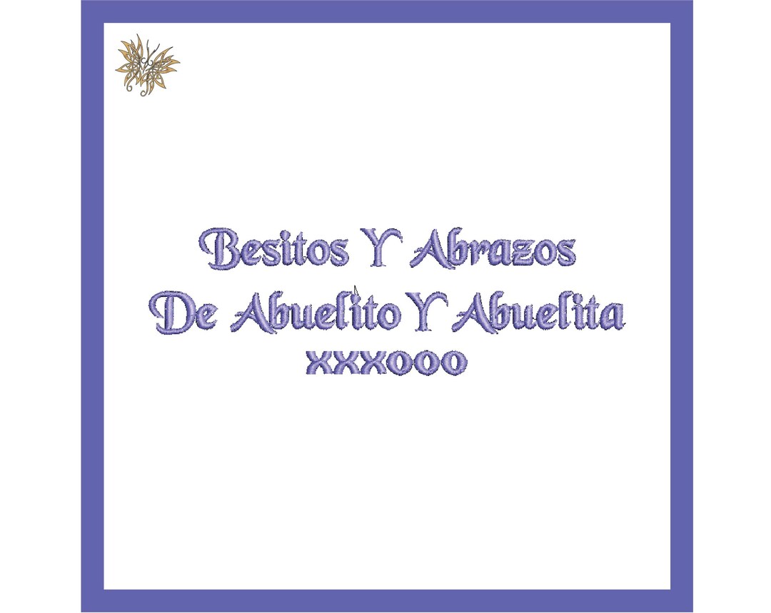 Spanish Hugs and Kisses Machine Embroidery|custom Gift Tag|instant ...