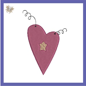 May include: A pink heart with a gold star in the center, with a black squiggly line on each side.