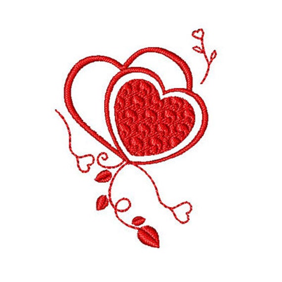 Hearts and Vines Machine EmbroideryRing Bearer PillowInstant Etsy