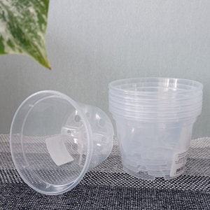 Clear Small Plastic Plant Pots for Propagation & DIY Gardening (9 cm)  Transparent Orchid Pots with Drainage, Craft Supply for Plant Lovers