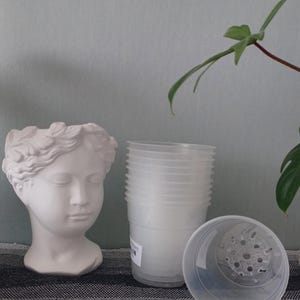 Clear Plastic Plant Pots for Propagation & DIY Gardening (11 cm), Transparent Orchid Hoya Pots with Drainage, Craft Supply for Plant Lovers