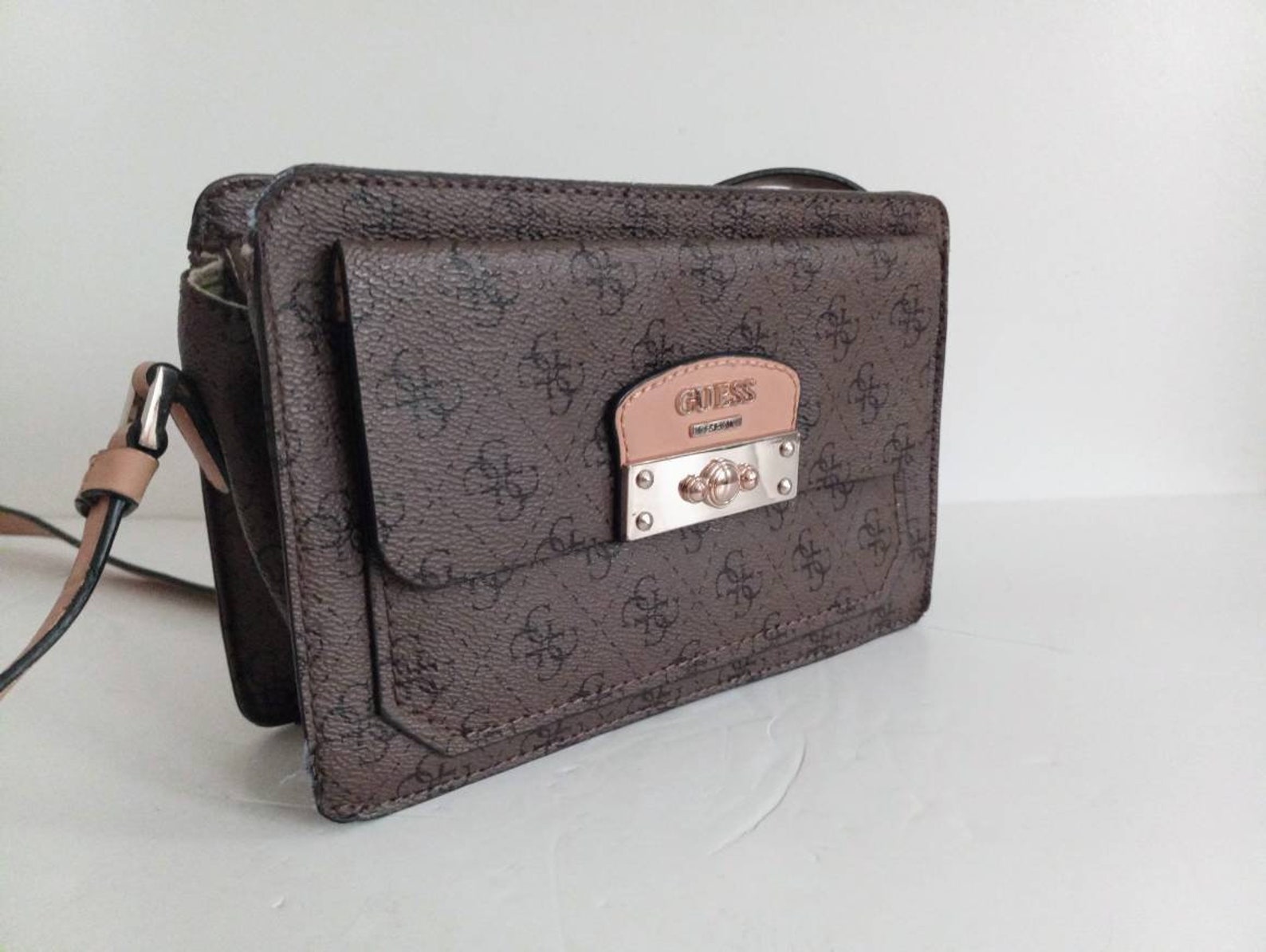 Designer Cross body Guess bag in brown Etsy