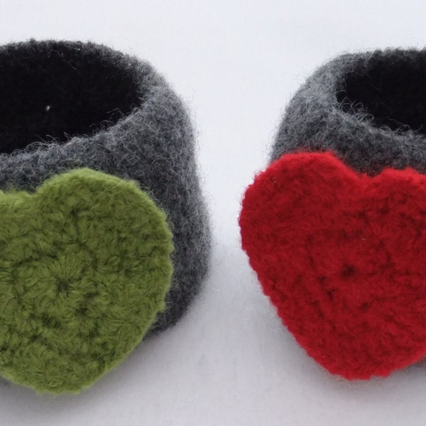 Heart Felted Bowls PDF Crochet Pattern - Felted Bowls - Crochet Pattern - Valentine's Crochet Pattern