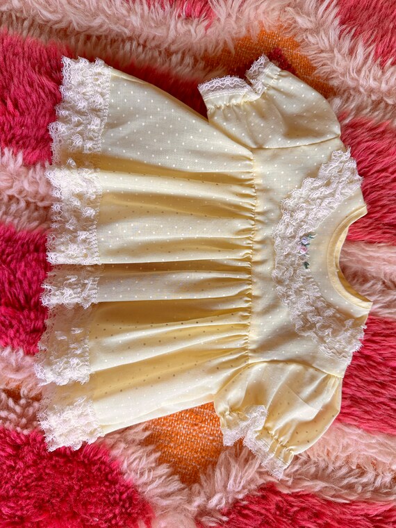 Vintage Yellow Ruffle Dress - image 2