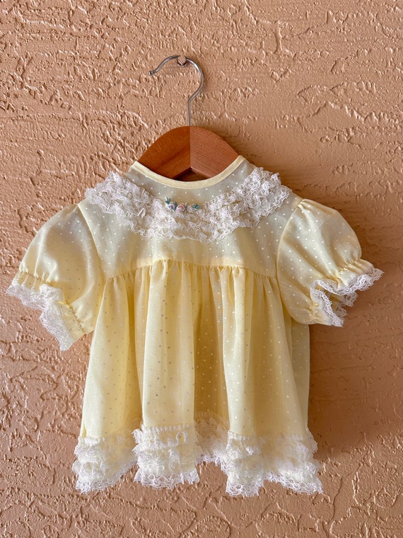 Vintage Yellow Ruffle Dress - image 4