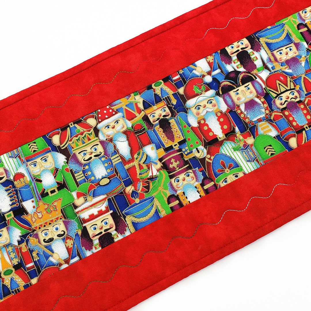 Narrow Nutcracker Table Runner Quilted Christmas Skinny Etsy