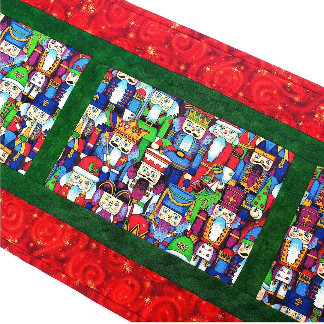 Nutcracker Table Runner Quilted Christmas Table Runner With Etsy
