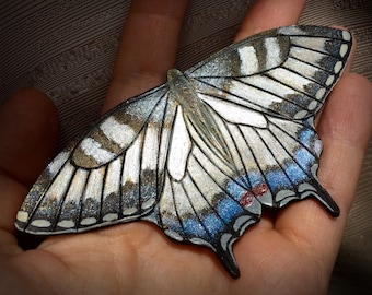 Swallowtail vlinder bewerkt leer haarspeldje - Artisan haarspeldje - Origineel cadeau voor haar