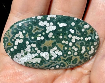 Ocean jasper cabochon for DIY projects - Beading, macrame, soutache, wire wrapping, silversmithing, leather craft supply