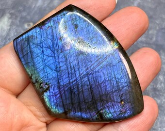 Large exclusive purple irregular shape labradorite cabochon - DIY jewelry supply for beading, macrame, soutache, wire wrapping, leathercraft