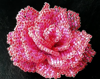 Patrón de rosa con cuentas de peyote – Flor artesanal, expertos en cuentas (patrón PDF)