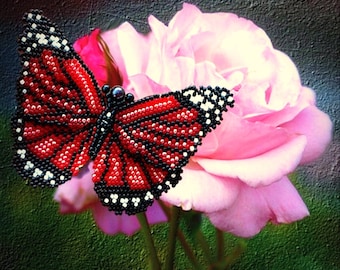 Beaded Butterfly Pattern – Peyote & Herringbone Stitch (PDF Tutorial)