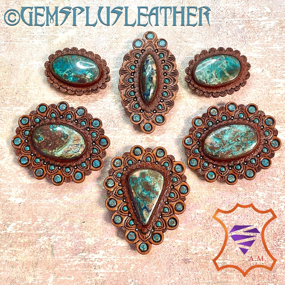 Horse Tack Conchos Horse Tack Accessories Set of Matching Tooled