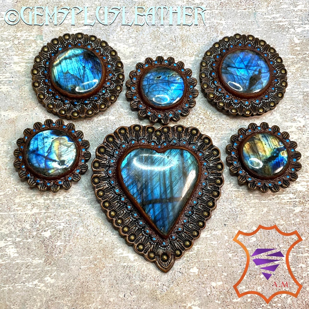 Horse Tack Conchos Horse Tack Accessories Set of Matching Tooled