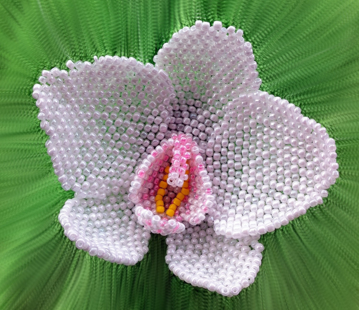 Pattern and tutorial for beaded orchid how to bead an orchid Etsy