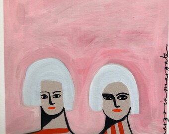 Blondes on Pink A4 Print (155)