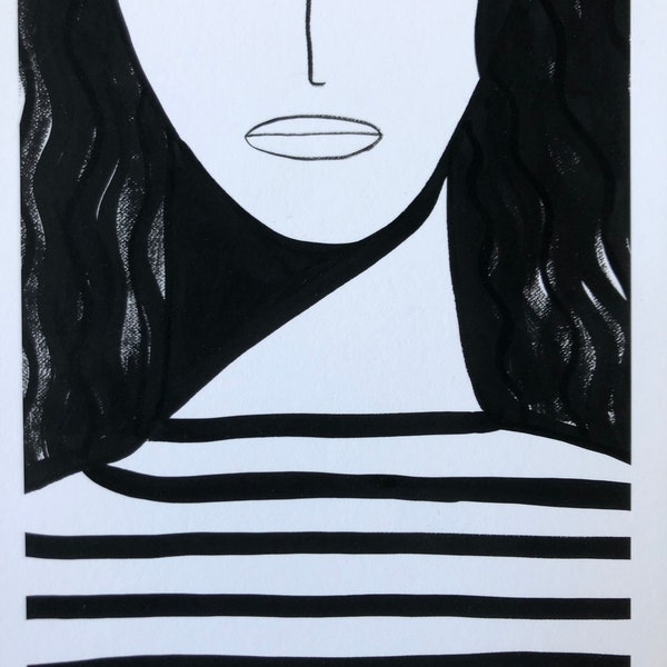 Girl in black and white 239 40x50cm