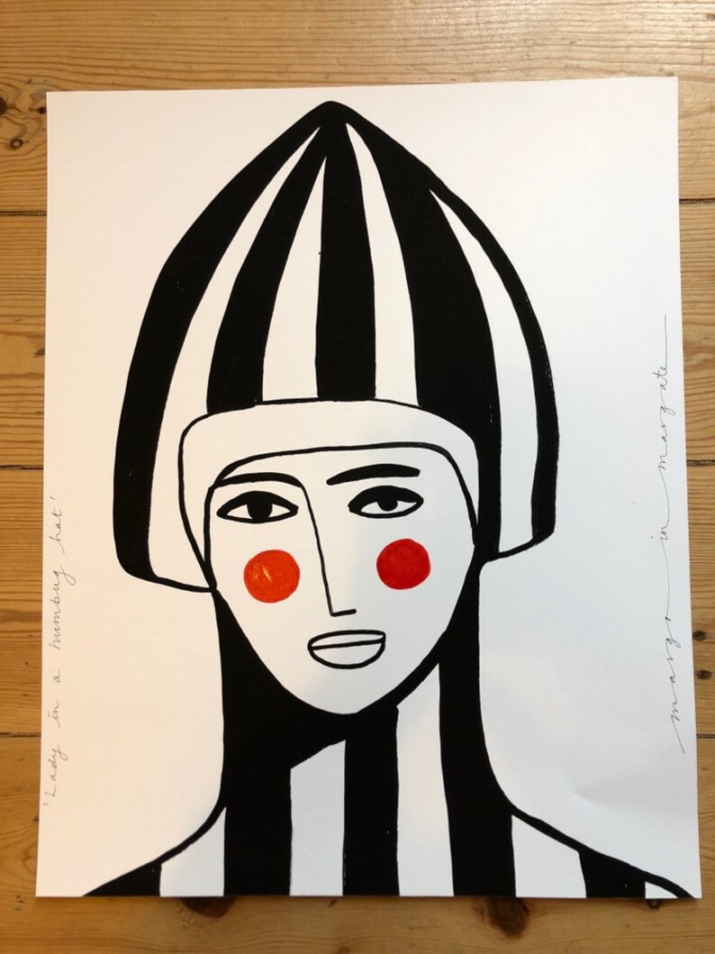 40x50 Print. Lady in a Hum Bug Hat - Etsy