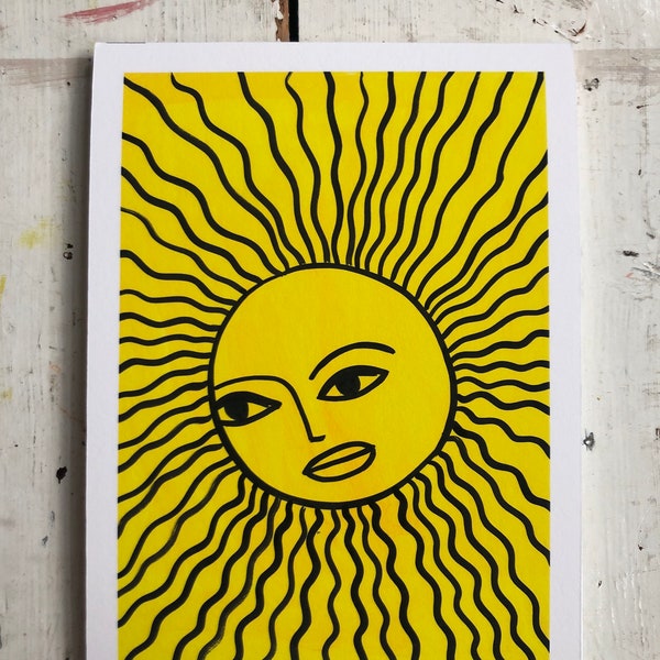 Yellow sun A5 print