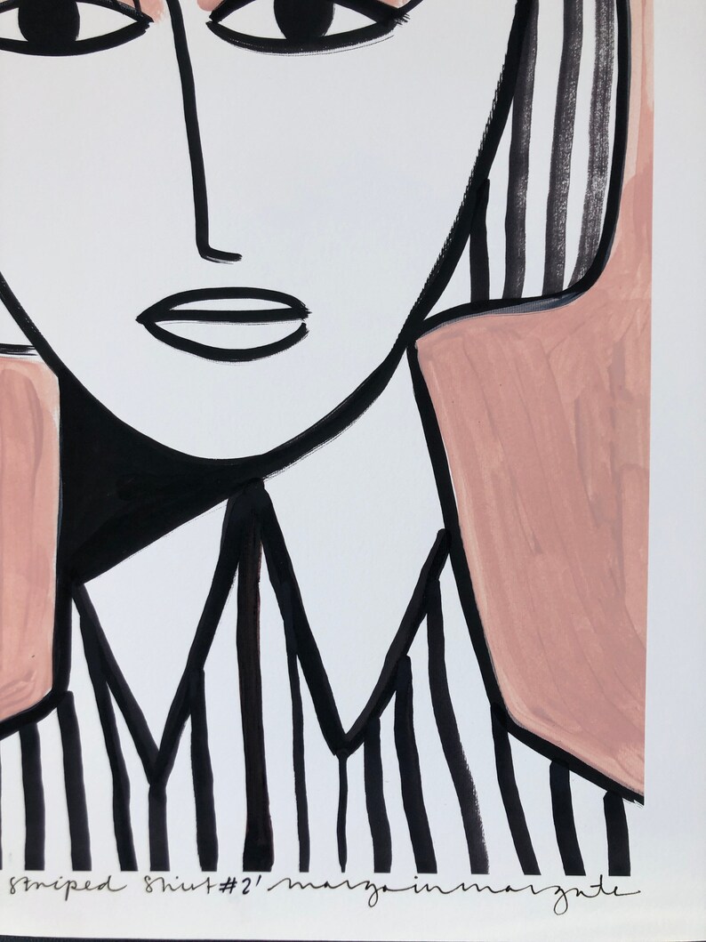 Girl in a striped shirt #2 40x50cm giclee print.