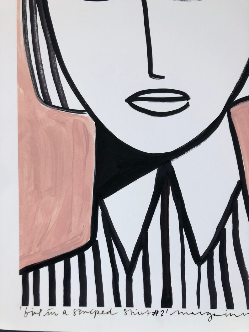 Girl in a striped shirt #2 40x50cm giclee print.
