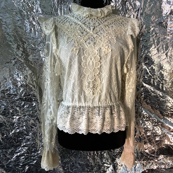 Victorian Inspired Beaded Lace Blouse
