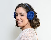 Rory - Orejeras azules de pelo sintético, Orejeras, Accesorios de invierno, regalo de navidad, black friday