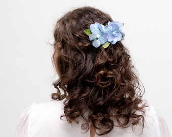 Peigne à cheveux bleu hortensia, cadeau personnalisé pour plante, cadeau de Saint-Valentin pour amateur de fleurs, cadeau d'amoureux de la nature pour femme, cadeaux pour elle