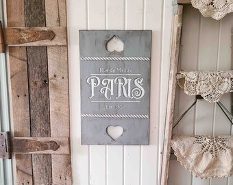 Hand-Painted Paris Sign ~ French Style Cottage Chic, Farmhouse Chic Decor