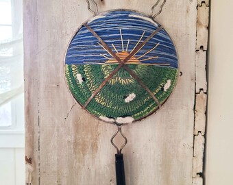 Embroidered Vintage Strainer Art ~ Farmhouse, Cottage Home Decor