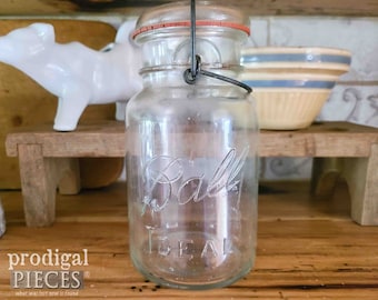 Antique Ball Clear Jar Ideal ~ Quart Canning ~ Cottage Chic, Farmhouse Chic Decor