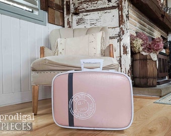 Vintage Suitcase in French Chic Style - Shabby Chic, Cottage Home Decor