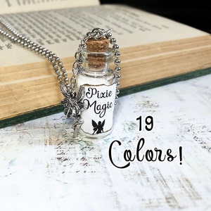 Pixie Magic 2ml Glass Bottle Necklace Magic Dust Charm Fairy Tale image 1