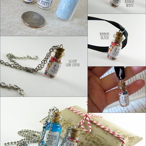 Blue Clouds in a Bottle Necklace Charm Day Sky Cork Glass Vial Pendant Kawaii image 5