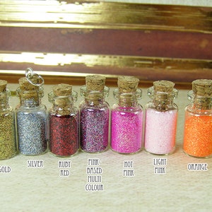 Fairy Dust Glass Bottle Necklace Charm 0.5ml Magic Dust Sparkle Glitter Vial Pendant Christmas Fairy image 3